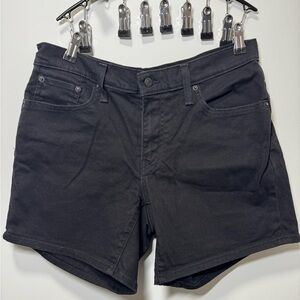 Levi's Black Jean Shorts Classic Mid-Length